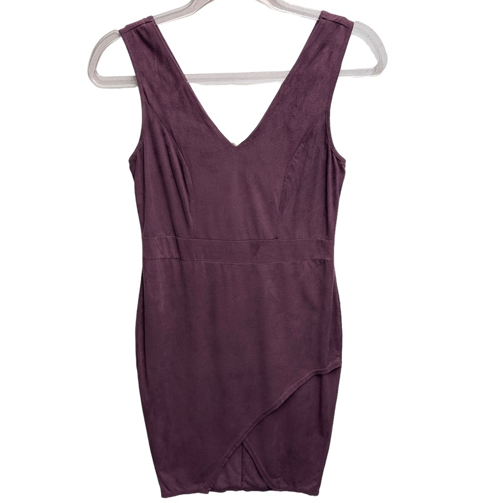 Suede Split Sexy Bodycon Mini Dress